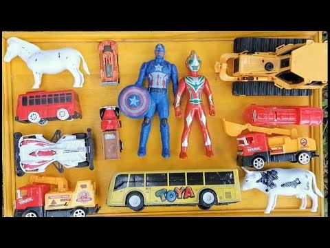 Mencari mainan mobil-mobilan,Truk Tronton Pasir,bus tayo, exsavator, Ultraman//starr kids