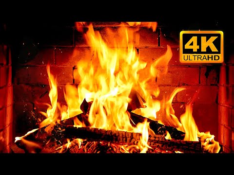 FIREPLACE 4K 🔥 Fireplace video with Burning Logs & Fire Sounds