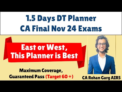 1.5 Days DT Planner For Nov 24 CA Final Exams | ABC Analysis| CA Rohan Garg AIR5