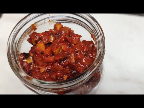 Instant mango pickle onam sadya / ഓണസദ്യക്ക് easy mango pickle/ ruchikoottuspecial