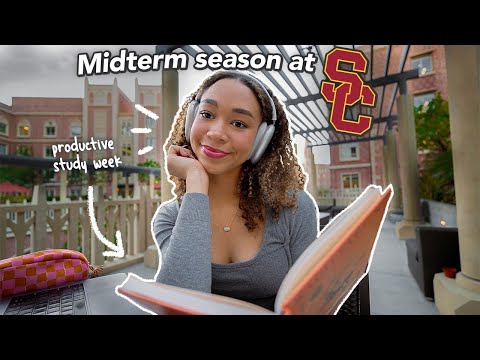 Productive College Week in my Life during Midterms! (USC student, exam study vlog)