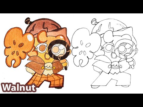 How to draw Walnut Cookie from Cookie Run Ovenbreak