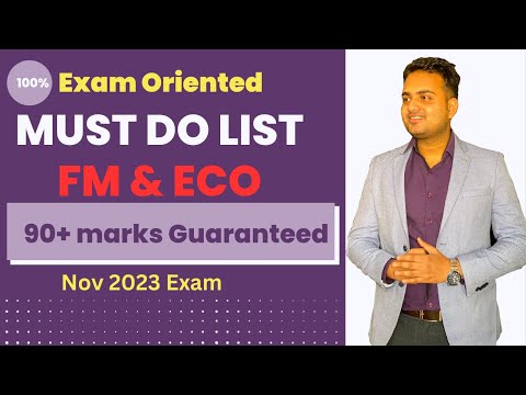 Most Important topics for FM and ECO exam|| CA Inter Examination|| Must Do list || Nov 2023