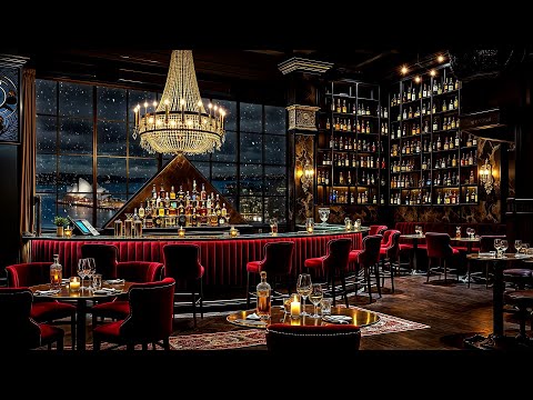 Night Luxurious Jazz Saxophone Music in Cozy Bar Ambience for Working, Relaxing, Studying