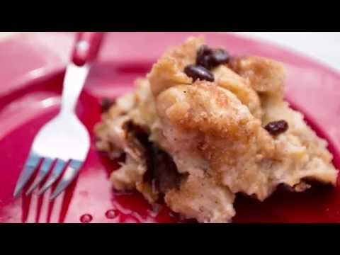 Campfire Bread Pudding with Maple Bourbon Glaze