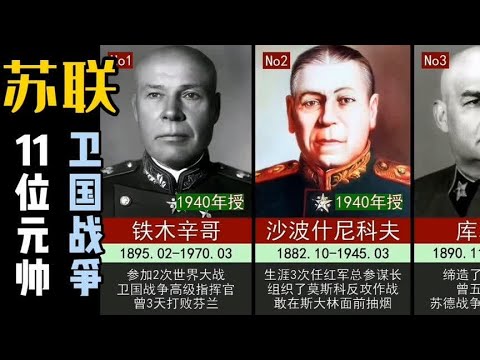 苏联11位元帅和卫国战争！乌拉！