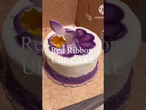 Ube Cake with Flower.  #popular #redribbon