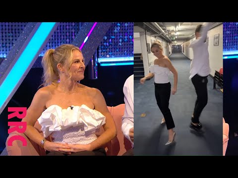 Sarah Hadland @strapless top with organza bandeau