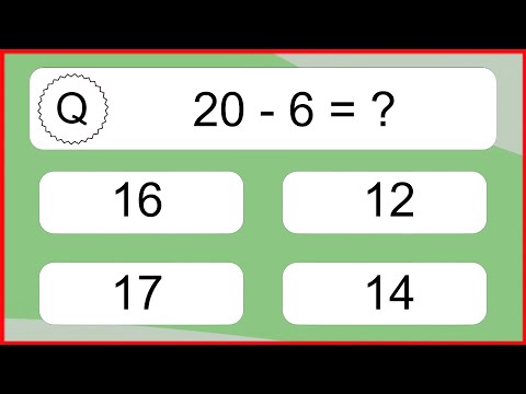 20 Subtraction Quiz Exercises for Kids: Numbers Up to 20