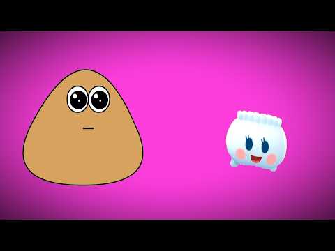 POU juego. Pou  conoce a un nuevo tamagotchi. Parece una nube!.