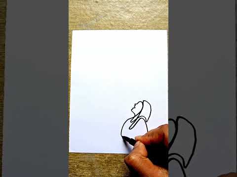 one line girl with love easy drawing #viralvideo #youtubeshorts #shorts #love#girl#easyartwithbiplab