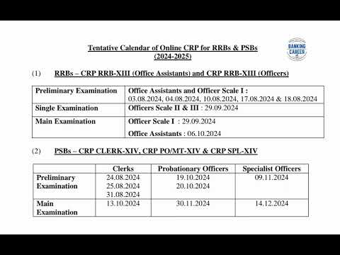 Great News!! I IBPS Calender 2024 out I Exam Dates I Details