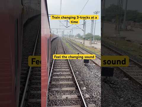 Train changing 3-tracks at a time amazing to see😎 #indianrailways #railway