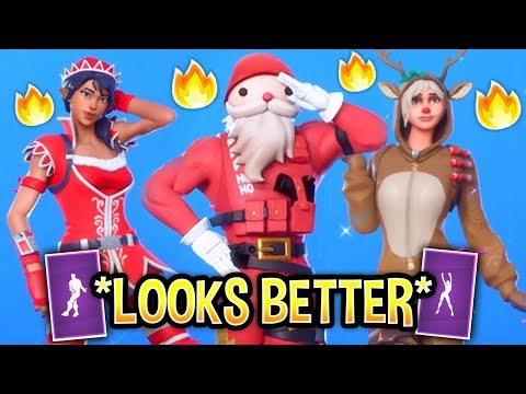 Fortnite Dances & Emotes Looks Better With These Skins #1(RED NOSED ONESIE, SANTA & MORE..!)