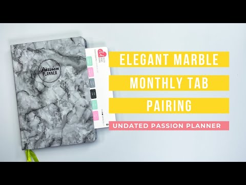 Elegant Marble - Monthly Tabs for the Undated Passion Planner