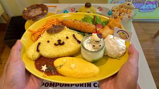 Eating POMPOMPURIN CAFE in Japan 🍛🍨 | Tokyo Harajuku