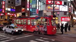 【鐵道旅情】夜晚中的札幌路面電車 Sapporo Streetcar at Night | 20180322