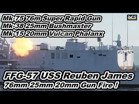 DCS World U S NAVY FFG-57 USS Reuben James Oliver Hazard Perry class Missile Frigate Gun Fire !