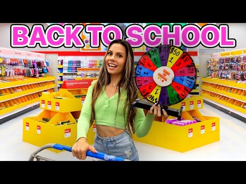 Can We Buy ALL School Supplies in ONE MINUTE !? *SPIN CHALLENGE*