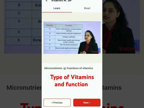 Type of Vitamins and function  by Virohan medical and Health science institute vitamins ka Kam Kiya