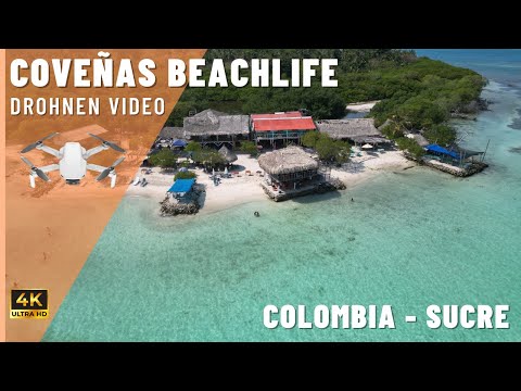 Playas de Coveñas Departamento Sucre Drohnen Video 4K Strand und Küste