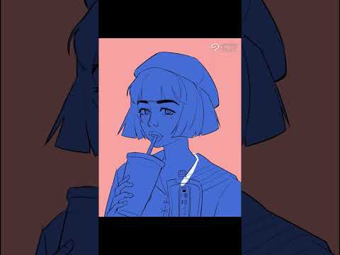 Blue Beret | Anime Portrait Speedpaint #shorts #art