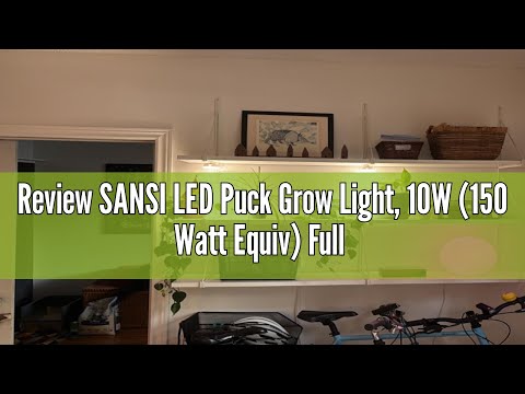 Review SANSI LED Puck Grow Light, 10W (150 Watt Equiv) Full Spectrum 2-Head Lamp for Plants with Cer