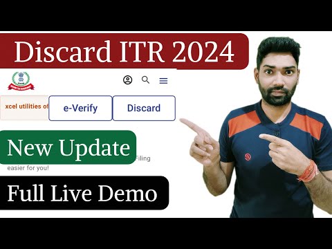 Discard ITR in income tax return e filing portal 2024 live demo | itr filing online in Hindi