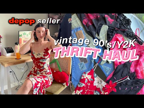 WORK WITH ME | my dream 90s/Y2k THRIFT HAUL + TRY ON 🍒🌺