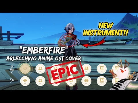 Genshin Nightwind Horn Showcase - "Emberfire" (Arlecchino Short Animation OST EPIC Cover 🔥)