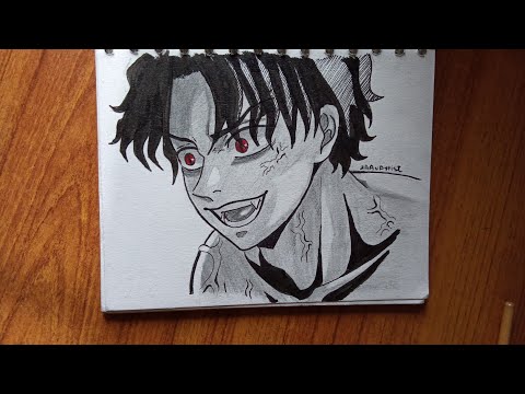 How to draw muzan kibutsuji (from demon slayer)2ba vArtist (anime sketch)