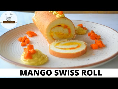 Soft as Silk 😋 | Mango Swiss Roll 🥭| Mouthwatering 🤤 Mango Desert Recipe