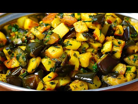 Potato & Eggplant With Fragrant Fenugreek Leaves | Methi Aloo Baingan