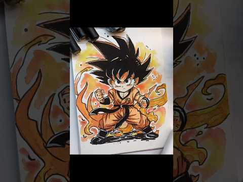 Chibi goku drawing | kid goku dragon Ball #drawing #anime #goku #dragonball #shorts