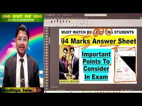 CA Final AFM Certified Answer Sheet ! 94 Marks Answer Sheet ! Important Points to Consider in Exam