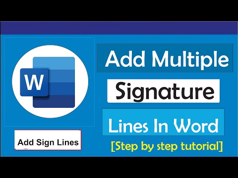 How To Add Multiple Signature Lines In Word