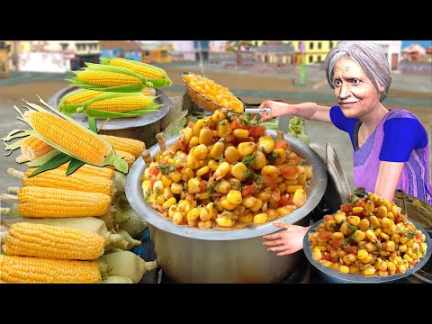 Spicy Masala Sweet Corn Recipe Hindi Kahani Tasty Sweet Corn Chat Snacks Street Food Hindi Stories