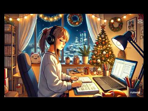 Cozy Christmas Study Ambience | Relaxing Music with Anime-Style Winter Vibes