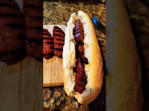 Grilled linguica - grilled Portuguese sausage #portuguese #sausage #foodie  #shorts