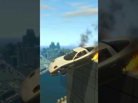 Falling with a burning vehicle from height! #shorts #grandtheftauto #gaming #videogame #gta