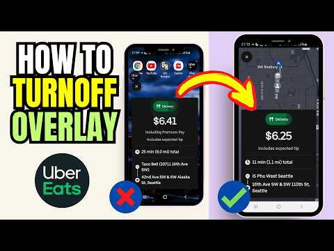 UBER EATS DRIVER - How to Turn Off App Overlay📲 (See Orders Manually!)