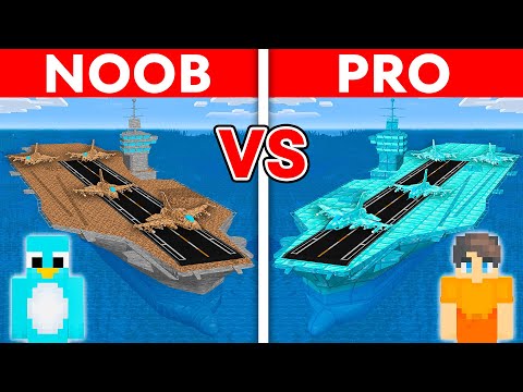 NOOB vs PRO: AIRCRAFT CARRIER Build Challenge in Minecraft