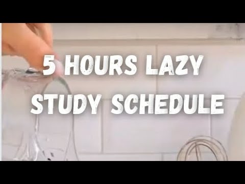 Study Schedule for LAZY Students (5 hours of study)