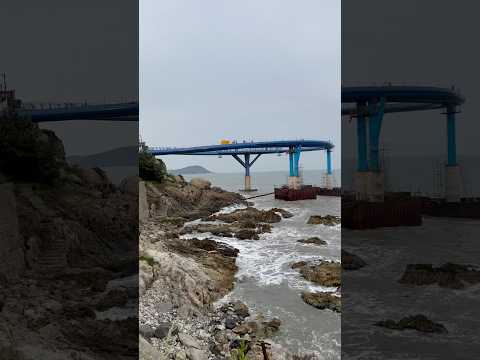 Cheongsapo Daritdol Skywalk in Busan, South Korea, is a walkway that extends over the East Sea.