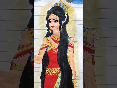 draupadi sketch part 2 Paintingofdraupadi #art #acrylicpainting#draupadi #paanchali#yagyaseni#shorts