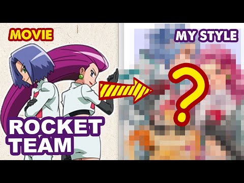 Drawing Team Rocket Trio from Pokémon | Semi Realistic Style | Huta Chan