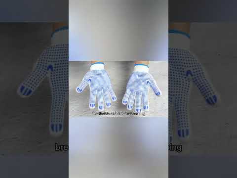 💙🧤Practical must! Blue PVC dot cotton work gloves!#gloves #workgloves#practical