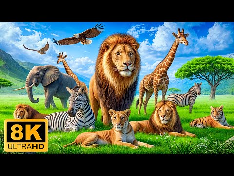 Colorful Wildlife World 8K ULTRA HD🐾 Explore Wildlife With Relaxing Sounds