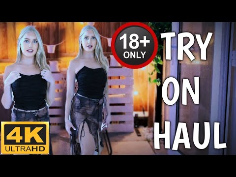 [4K] Fishnet lingerie transparent clothes Try-On Haul | sheer lingerie fashion haul with Emily