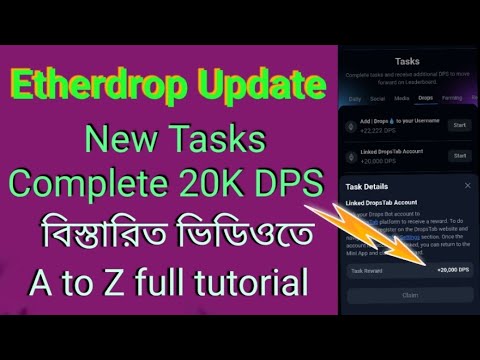 Etherdrop Update News - New tasks 20K DPS claim update - Etherdrop DPS Update